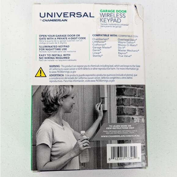 EUC Chamberlain Universal Garage Door Wireless Keypad KLIK2U-P2 - Picture 2 of 6